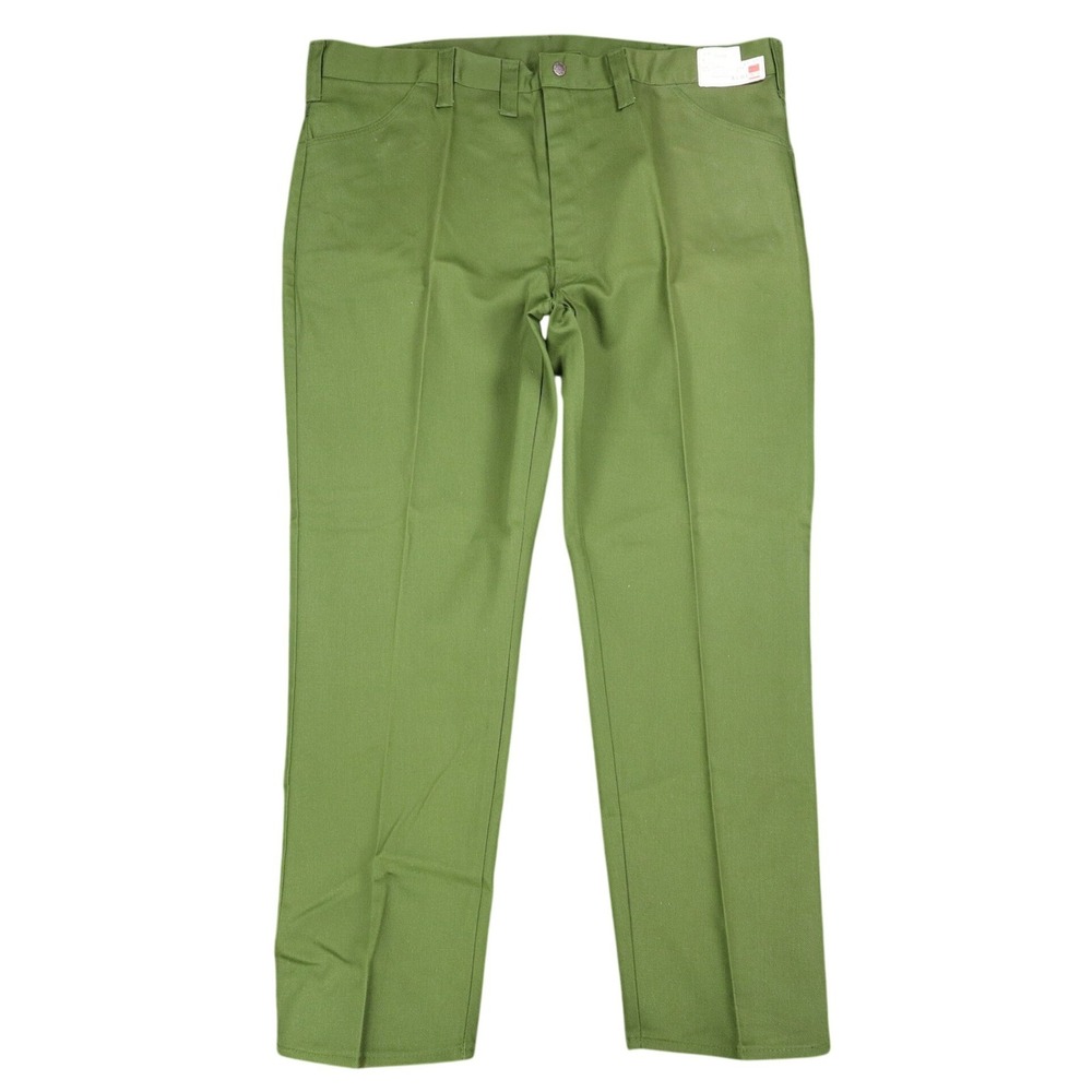 Aldens Work Pants Mens 46x29 Vintage 70s P. Green Permanent Press Deadstock
